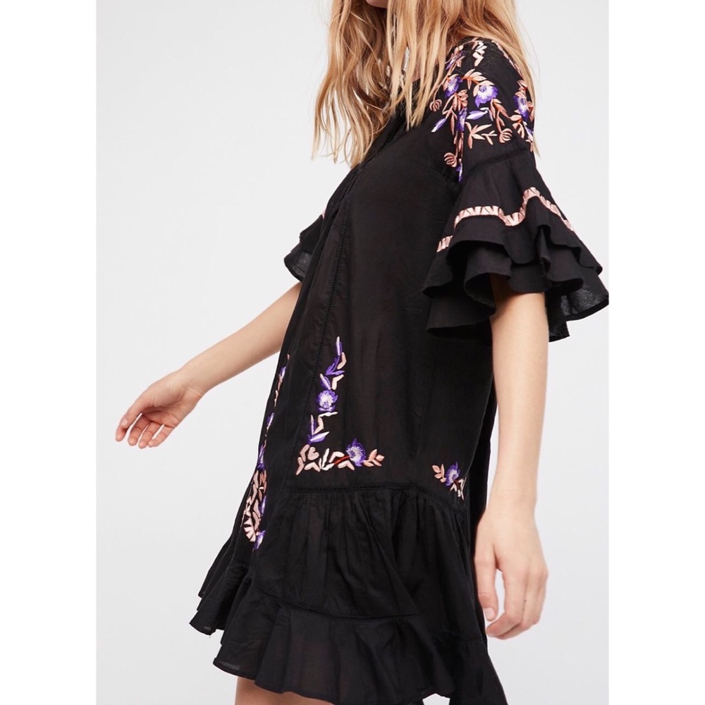 NWOT Free People Pavlo Ruffle Embroidered Dress - Picture 3 of 8